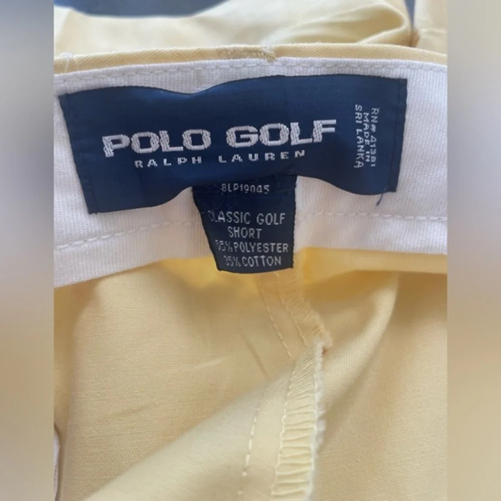 Polo Golf Ralph Lauren 42 x 8‎ Light Yellow Pleated Shorts Golf Crest